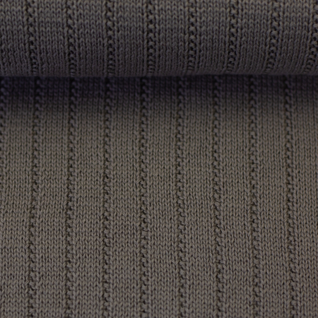 Strickstoff - Adam - Baumwolle - grau-beige